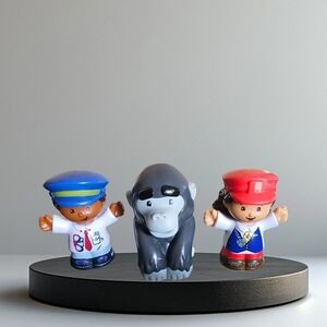 Fisher Price Little People Lot Of 3  Train Conductor, Policeman‎ And Gorilla